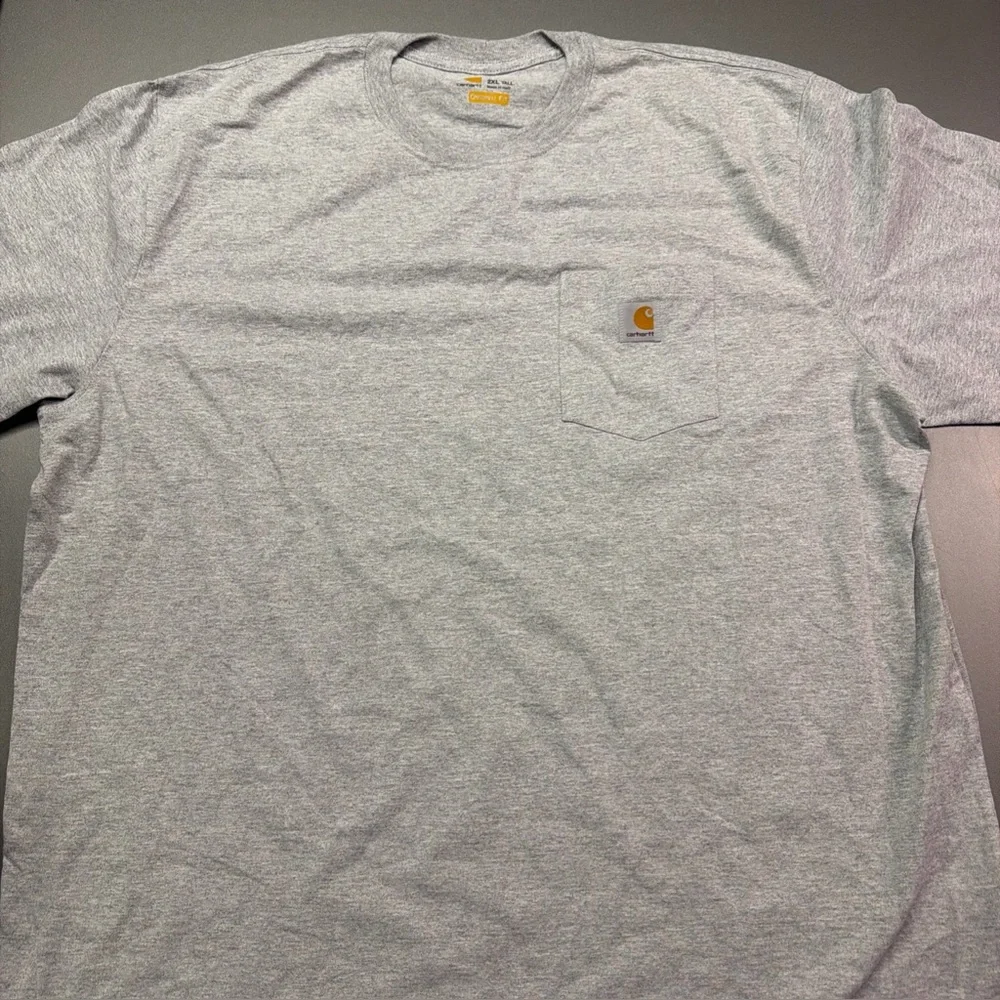 Carhartt‎ Men’s Gray Loose Fit Pocket Logo T-Shirt Size 2XL Tall